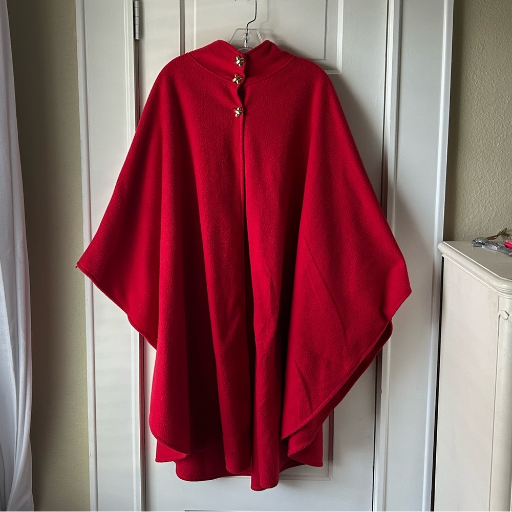 Amanda Smith Red Layering Cape Poncho